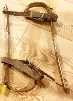 Vintage Bell System-F Buckingham Set Lineman Spikes, Gaffs, Pole Climbers 18''