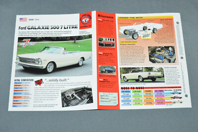 1966 FORD GALAXIE 500 7 LITRE Muscle Car SPEC SHEET BROCHURE PHOTO