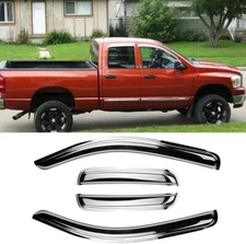 94623Y Chrome Side Window Visor Wind Vent Deflector,4pc Outside Mount Style S...