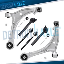 6pc Front Lower Control Arms Outer Inner Tie Rods for 2005 - 2010 Honda Odyssey