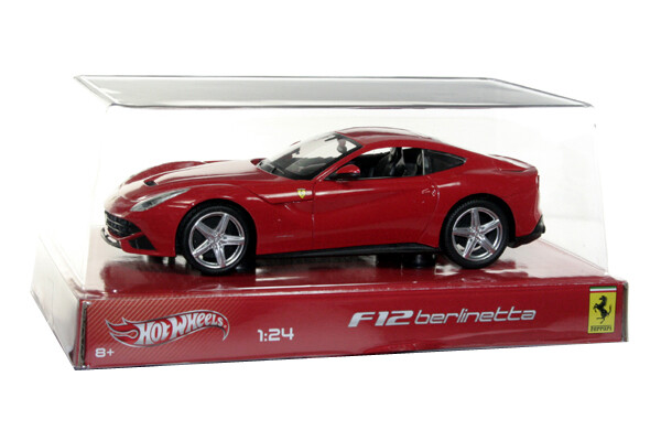 FERRARI F12 BERLINETTA 1/24 DIE CAST MODEL BY HOT WHEELS BCK02 RED