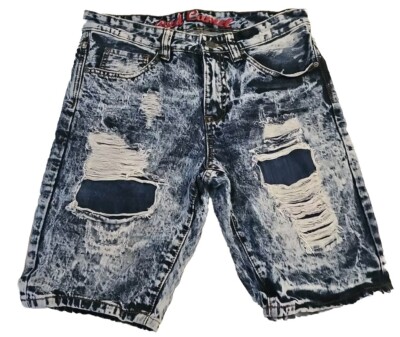 Red Camel Jean Shorts Men's Size 31 Denim Distressed Bleached Acid