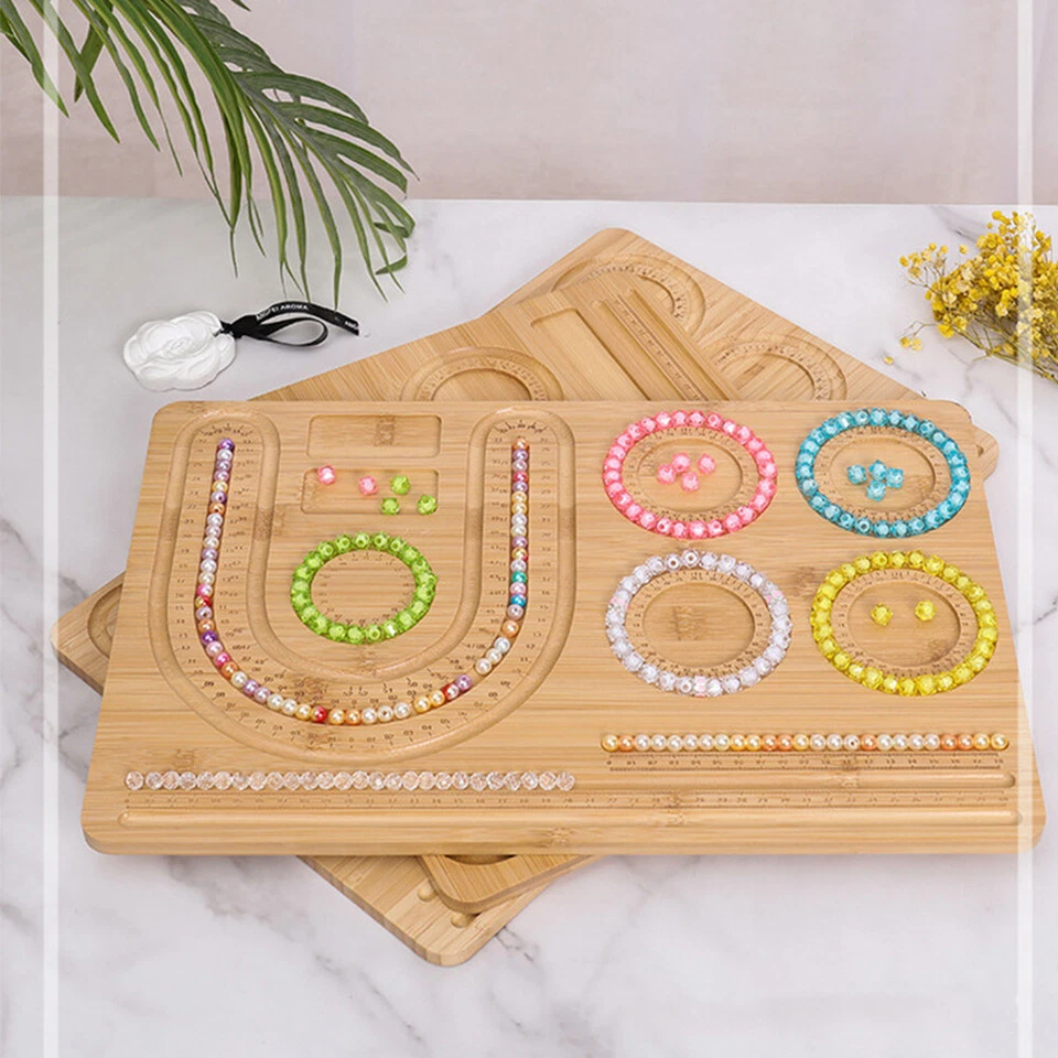 Holzperlen Perlenbrett, Perlensortierbrett, Fädelmatte für Perlen - Bild 3 von 4