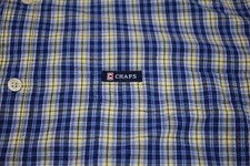 Chaps Mens Large Blue/Yellow Plaid Dress Shirt