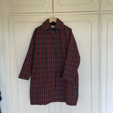 Ymc Cocoon Coat In Red Check