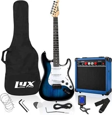 ​LyxPro EGBK39BL 39 inch Electric Guitar Kit Bundle with Accessories, Blue