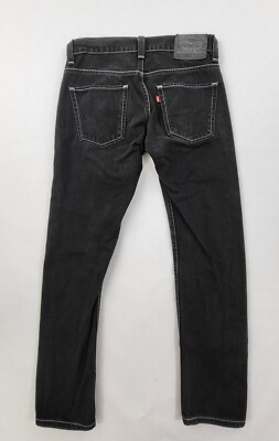 Levis 511 Jeans Mens Skinny 30x30 Black Denim Pants White