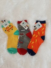 Lot X3 Unisex Kids Ankle Socks Variety Of Colors And Prints Size 7-8.5 BNWT 