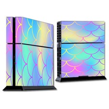 PS4 Playstation console skins decals wrap - Pastel colorful mermaid scales