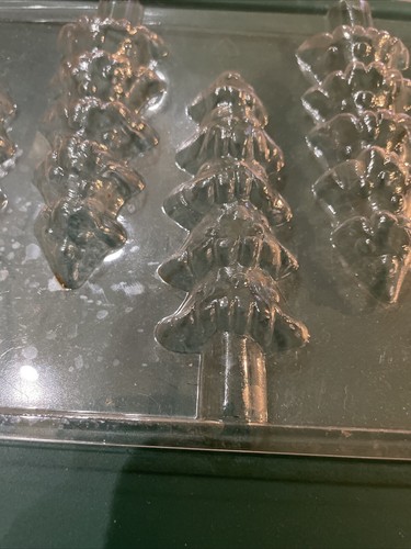 Lot of 9 Wilton Christmas Chocolate Candy & Pretzel Molds Snowman Trees - Foto 11 di 16