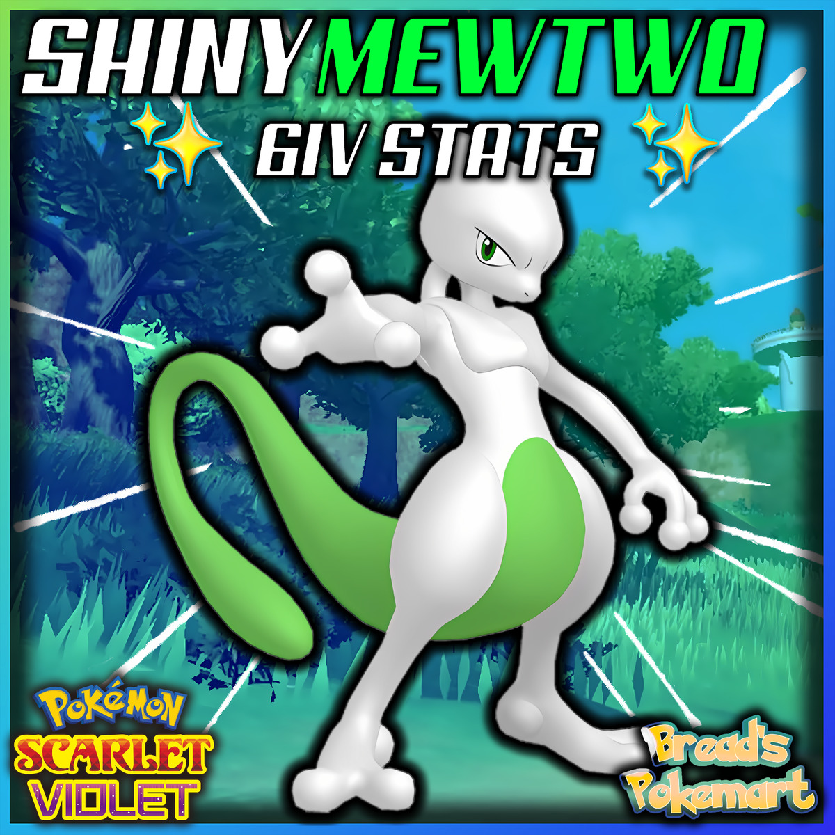 Shiny/non-shiny Mewtwo 6IV Pokémon Scarlet/violet 100% 