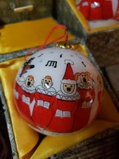 Lot Of 2 - Li Bien Christmas CHOIR Reverse Hand Painted Ornaments - Both In Case