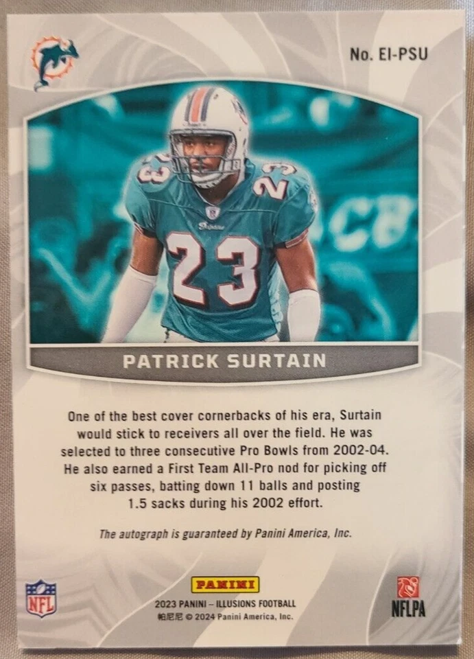 2023 Panini Illusions Elusive Ink Patrick Surtain Sr AUTO /299 Miami Dolphins - Image 2 of 2
