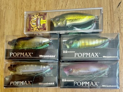 Megabass JDM (Lot Of 5) PopMax Topwater Poppers, Bass, New! Free Shipping! NWT!