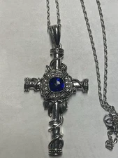 Cross Ginger Snap Necklace 27 Inch Chain W/ 8 Interchangeable Snaps 18-20MM