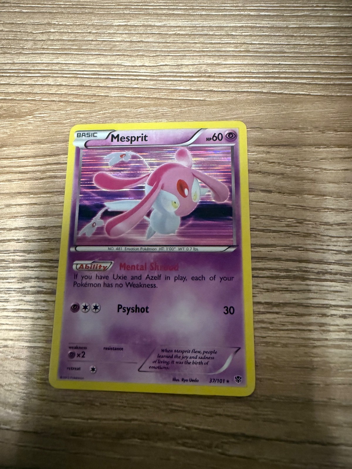 Pokémon 2014 Mesprit 37/101 Plasma Blast Holo