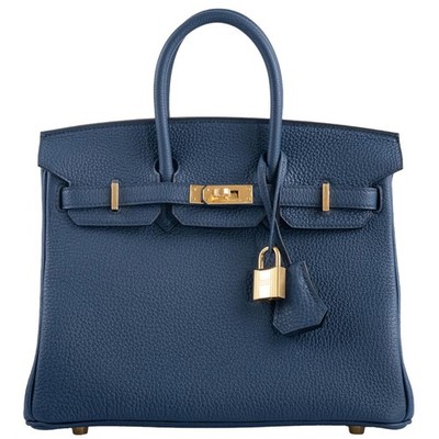 Hermès Birkin 25 Bleu De Prusse Togo Leather With Gold Hardware