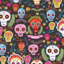 Dia de los Muertos - 1 yard price - Continuous yards available.
