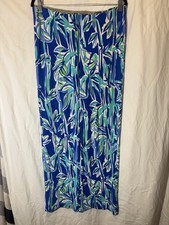 Lilly Pulitzer Georgia May Palazzo Pants Blue Crush Stretch Pull On Medium II26