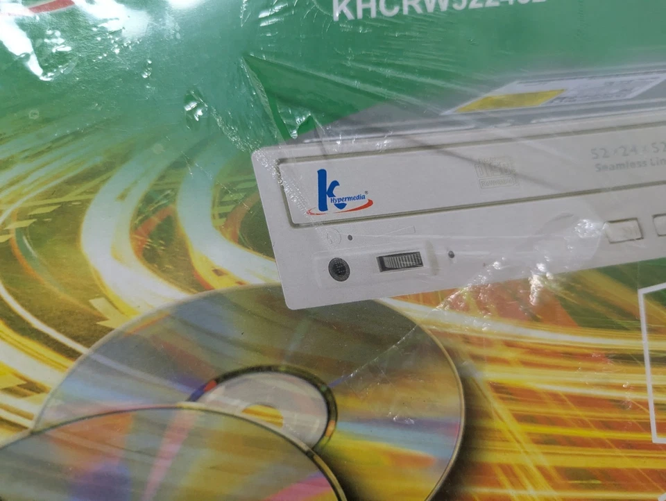 老式 Hypermedia 52X CDReWriter 内置 CD-RW 台式电脑驱动器密封盒 — 第 2/4 张图片