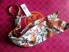 NWT Tory Burch Handbag Scarf Key Fob Chain Keychain Bag Charm