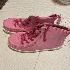 Billy Footwear High Top Pink Glitter laces Zipper Up The Side Sz 7