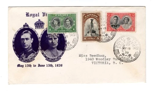 R681 Canada FDC - 1939 Royal Visit / Royal Train - Patriotic Cachet FDC Cover