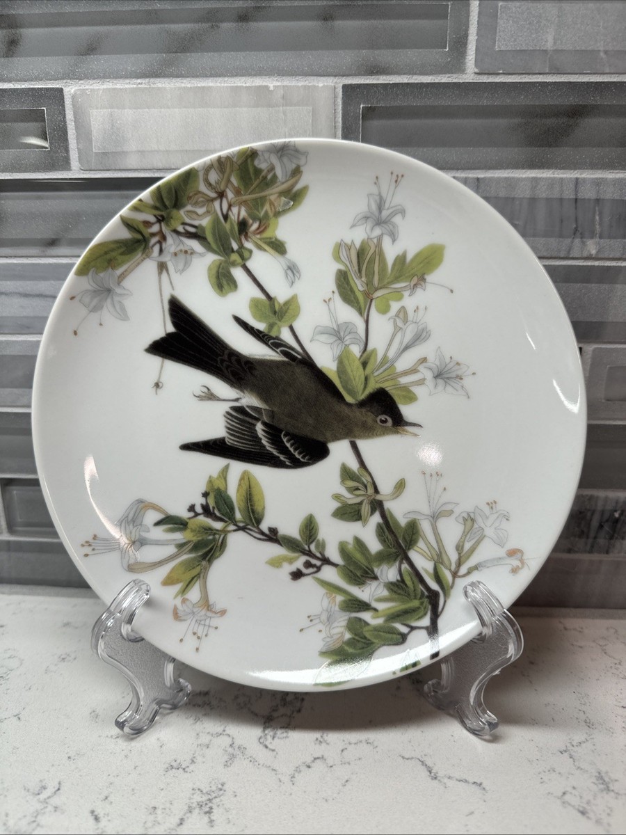 ARABIA vintage GOG アートプレート(ニワトリ/19.5cm) I. Godinger & Co. ~ Wood Peewee Bird Plate~Watercolors Art by John