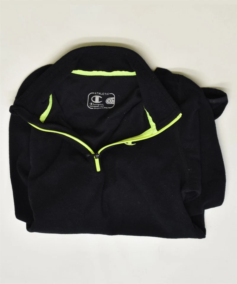 CHAMPION Boys Zip Neck Fleece Jumper 7-8 Years Small Black Polyester QL17 - Image 3 of 3