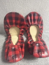 The Storehouse Flats Foldable Ballet Flats In a Red &black Plaid Pattern Size 8