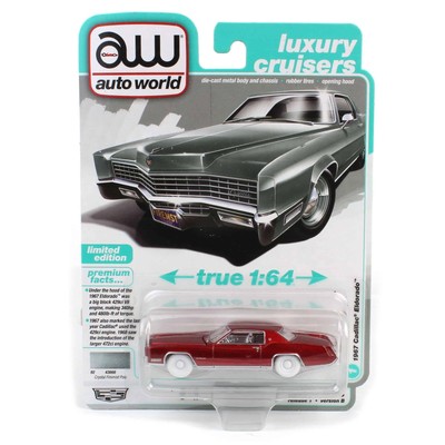 Ultra Rot Jagd ~ 1/64 1967 Cadillac Eldorado Firemist Auto World AWSP185-B-RED