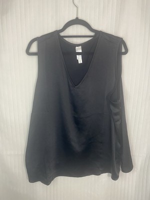 Wynne Layers Black Sleeveless Vneck Top Womens 1X Tank