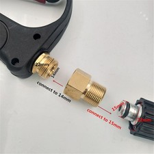 M22 15mm Male to 14mm Female Pressure Washer Adapter Brass Connector UK
