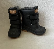 Cat  Jack Snow Boots Denver Toddler Boys Sz 7 Winter Waterproof Black Flaw