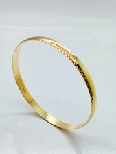9ct Yellow Solid Gold Slave Bangle – 6.0mm  CHEAPEST ON EBAY