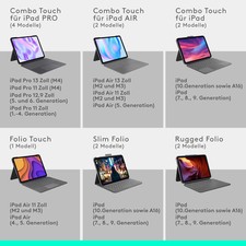 Logitech Combo Touch Grafit Tastatur-Case für iPad 10,2 Zoll (7./8./9. Genera...