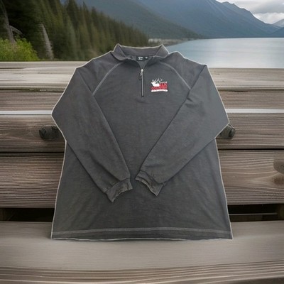 AKWA Classic 1/4 Zip Gray Pullover Keystone Elk Country AllianceLogo Hunting USA