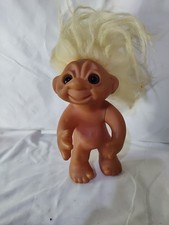 VINTAGE 1977 THOMAS DAM DENMARK TROLL DOLL 9" 604 White Hair