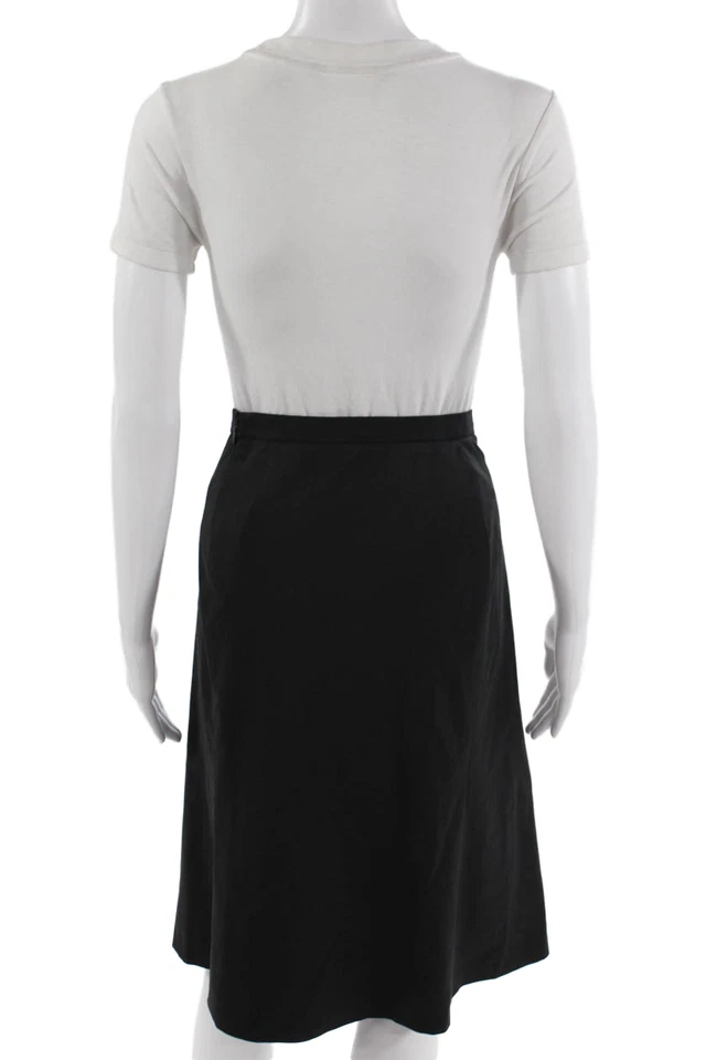 Saia de lã preta Calvin Klein Collection feminina linha A tamanho 12 - Imagem 3 de 4