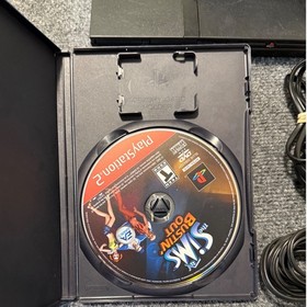 Sony PlayStation 2 Slim Black Console Bundle Controller Cords 1 Game Tested