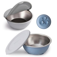 2 PCS 13 oz Baby Suction Bowls Stainless Steel Silicone Toddler Dish Lids