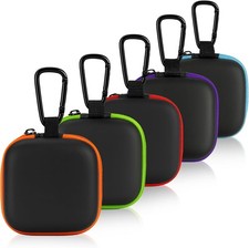 5-Pack Portable Square Earbud Carrying Cases   Multi-Color EVA PU Leather