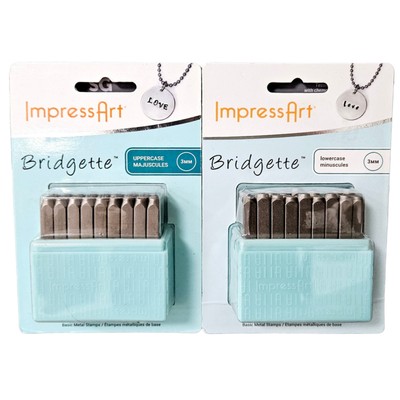 2-Pack ImpressArt Basic Letter 3mm Uppercase and Lowercase Bridgette Stamp Sets