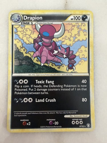 Drapion 4/102 Holo Rare HGSS Triumphant Pokemon Near Mint