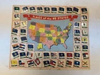 Vintage 1949 United States Map 49 Metal TIN FLAGS Nabisco Promotion Lithograph