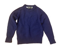 Vtg Christopher Rand Sweater Childrens Boys Girls 5 Blue Preppy 1960s Fisherman