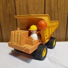 vintage Fisher Price Dump Truck Husky Helper 302 w driver 1970s