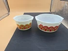 2 Vintage Pyrex Arches or Fish Scale Bowl Set 343 & 344 1.5 & 3 Quarts EUC