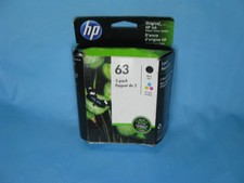 BOX OF 2 GENUINE HP 63 BLACK  63 TRI-COLOR INK CARTRIDGES - L0R46AN - Oct 2027