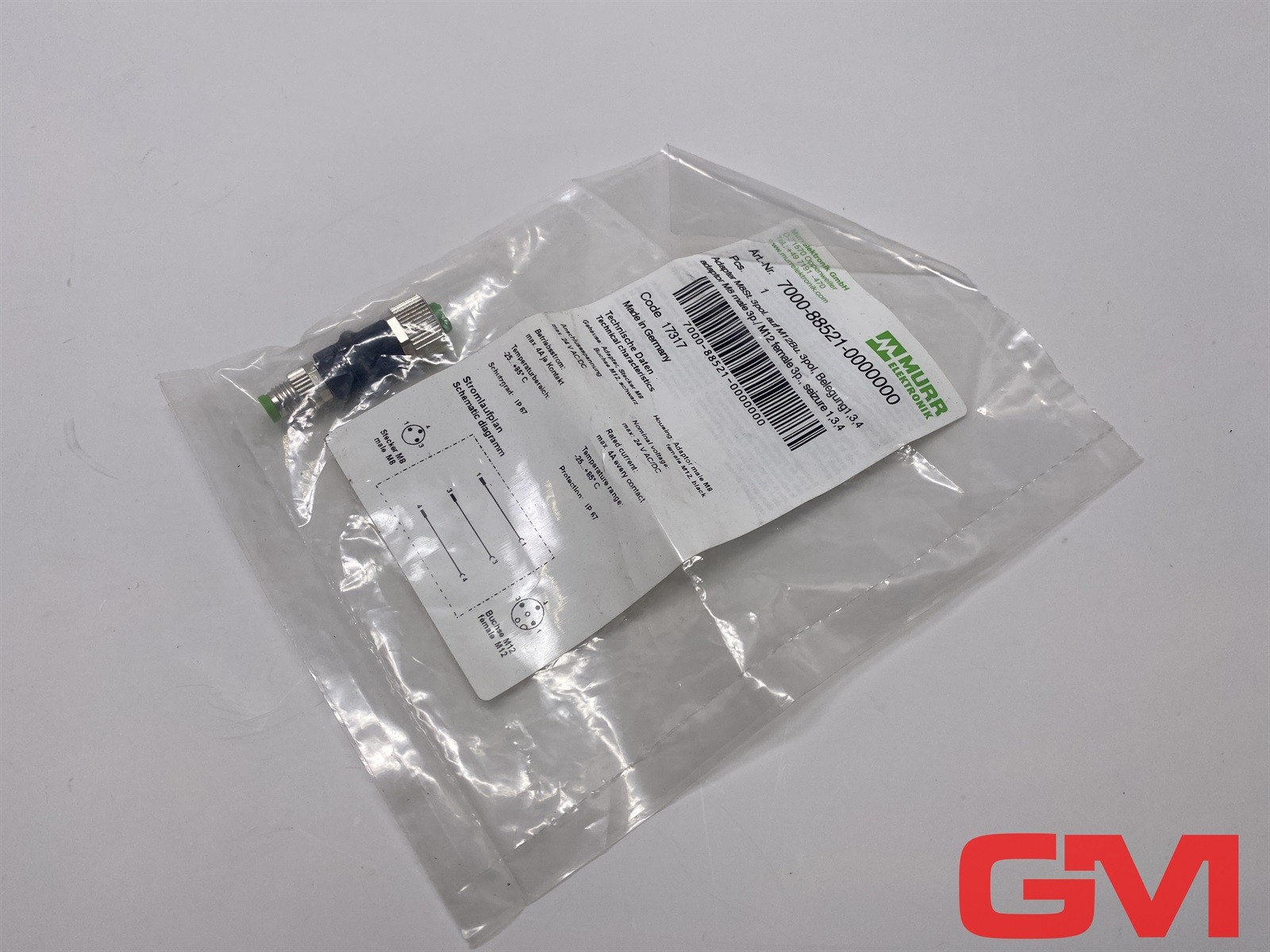 Murr Elektronik Adapter M8 St. / M12 Bu. A-Code Adaptor 7000-88521-0000000